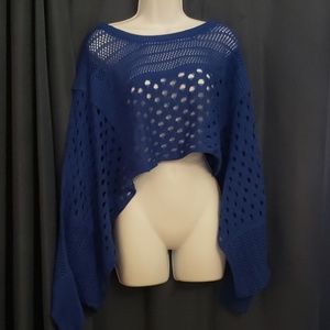 Oversized cropped cape sweater